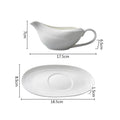 Ljojo 160ml Ceramic Gravy Boat Set in Pure White for Steak Sauce and Specialty Dishes