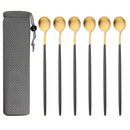 Ljojo Matte Stainless Steel Long Handled Stir Spoon Set