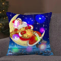 Ljojo LED Retro Santa Claus Christmas Light Decoration Throw Pillow Cover