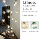 Glass Ball Long Chandelier for Modern Minimalist Loft Living - Ljojo Spiral Luxe Light
