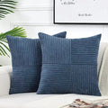 Corduroy Boho Throw Pillow Covers 18x18 Inch for Home Decor - Ljojo