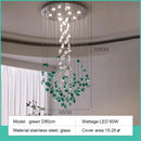 Modern Green Stone Glass LED Pendant Lights - Ljojo Chandeliers for Living Room Villa Hotel Decor