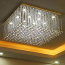 Ljojo Luxury Crystal Chandelier Flush Mount for Living Room LED Pendant Light