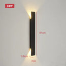 Ljojo 18W LED Waterproof Black Wall Lamp for Bedroom and Outdoor Lighting