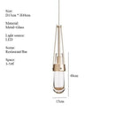 Ljojo Water Droplet Chandelier Glass Hanging Light Suspension for Kitchen