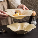 Ljojo Lotus Leaf Ceramic Salad Plate Creative Tableware