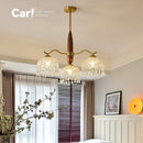 Ljojo Retro American Living Room Pendant Light Antique Glass Crystal Postmodern Bedroom Dining Room Light