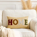 Embroidered Happy Home Pillow Cover by Ljojo for Living Room & Bedroom