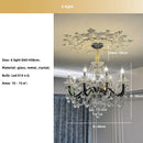 French Black Glass E14 Candle Chandelier Luxury Crystal LED Pendant Light by Ljojo