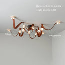 Ljojo Marble Designer Belt Pendant Light: Dimmable Luxury Chandelier