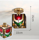 Ceiling Chandeliers Modern Tiffany Glass Pendant Light for Bedroom Kitchen - Ljojo
