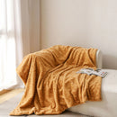 Ljojo Leopard Print Rabbit Plush Sofa Blanket: Stylish, Warm & Comfortable Home Decor