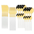 Ljojo 32-Piece Stainless Steel Cutlery Set for Dining Table, Silverware Gift