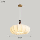 French Medieval Chandelier Retro Fabric Lampshade Pimpkin Homestay Hanging Lamp by Ljojo