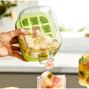 Ljojo 2-in-1 Water Bottle with Straw and Ice Cube Tray for Refreshing Drinks