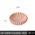 Ljojo Lotus Leaf Insulation Plate, Ceramic Lace Salad Plate, White Double-layer Ceramic Tableware
