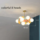Ljojo Modern Glass Ball LED Ceiling Chandelier Children's Room Pendant Lamp Home Decor