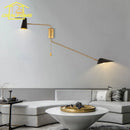 Industrial Copper Swing Arm Wall Lamp Double Head LED E27 Gold/Black/White by Ljojo