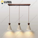 Modern Travertine Wood Pendant Light LED Hanging Lamp Chandelier for Dining Room by Ljojo