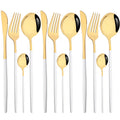 Ljojo 12-Piece Pink Gold Stainless Steel Cutlery Set