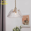 Ljojo Luxury Retro Glass Copper Pendant Lights LED E27 French Designer Hanging Lamp