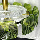 French Vintage Glass Chandelier Minimalist Dining Room Pendant Light by Ljojo