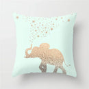 Ljojo Mint Green Geometric Animal Print Pillowcase for Home and Office Decor