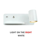 Ljojo LED Wall Lamp with USB & Wireless Charging, 5W GU10 Bulb, Nordic Sconce
