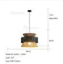 Vintage Wabi Sabi Hemp Rope Chandelier Pendant Light for Cafe and Dining Room by Ljojo