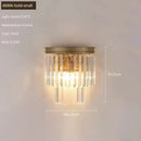Ljojo Luxury Gold Smoky Gray Crystal Wall Sconce - Modern LED Bedside Light
