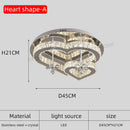 Chandeliers for Living Room Modern LED Heart Shaped Crystal Pendant Light by Ljojo