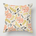 Ljojo Linen Fox Sofa Cushion Cover 50x50 Square Home Décor Pillowcase