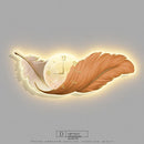 LED Wall Lamp Feather Creative Clock High-end Feeling Bedroom Bedside Ljojo