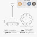 Ljojo Modern Italian Bubble Glass Chandelier LED Pendant Light for Living Bedroom