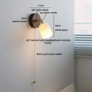Ljojo LED Wall Light Fixture, Rotate Glass Wood Indoor Up Down Lamp