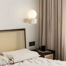Ljojo Mini LED Wall Light White Glass Sconce with Natural Stone - Bedroom, Stairs, Aisle, Parlor