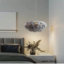 Gray Feather Bedside Lamp for Ljojo Nordic Minimalist Girl's Bedroom