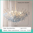 French Medieval Style Blue Crystal Chandelier Pendant Light for Luxury Living Spaces by Ljojo
