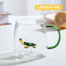 Ljojo 3D Cartoon Animal Glass Cup - Cute Single Layer Cup for Water, Coffee, Juice