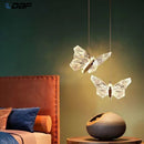 Crystal Butterfly Pendant LED Lamp for Bedroom Decor by Ljojo - Elegant Indoor Lighting Fixtures