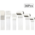 Ljojo 36-Piece Stainless Steel Cutlery Set for Western Kitchen Dinnerware