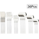 Ljojo 36-Piece Stainless Steel Cutlery Set for Western Kitchen Dinnerware
