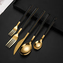 Ljojo Marble Pattern Stainless Steel Cutlery Set - 5Pcs Western Dinnerware