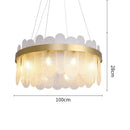 Ljojo Luxury Crystal Glass Chandelier Modern Gold Ring Pendant Lamps for Hotel Lobby Villa