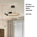 American Led Crystal Chandelier For Dining Room Lamp Dimmable Height Adjustable Black Lustre by Ljojo