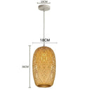 Led Pendant Lamp Natural Rattan Wicker Chandeliers Hand-Woven Bamboot E27 Lighting by Ljojo