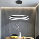 Ljojo Ring LED Chandelier Modern Hanging Lamp for Dining Room Living Room Kitchen Island