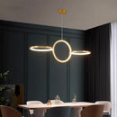 Modern Golden LED Circle Pendant Light Fixture for Dining Room by Ljojo
