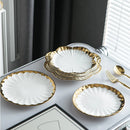 Ljojo Light Luxury Ceramic Dinner Plate for Steaks, Noodles, Fruits, and Dim Sum