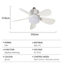 Smart 2-in-1 Ceiling Fan with Remote Control Dimming Lighting E27 | Whisper-Quiet Fan | Ljojo